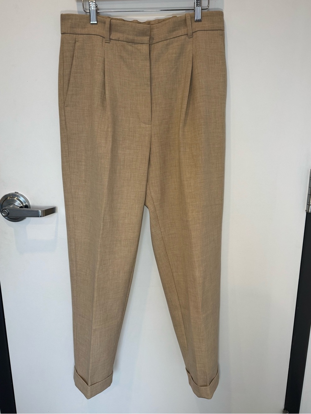 Wilfred Aritzia Alanya Pant Beige Tan Pleated Cuffed Trousers 12